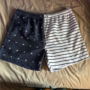 Cremieux Nautical Star and Stripe Men's Swim Shorts - Navy and White